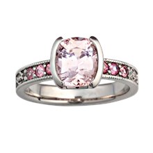 Love Symbol Millegrain Engagement Ring - top view